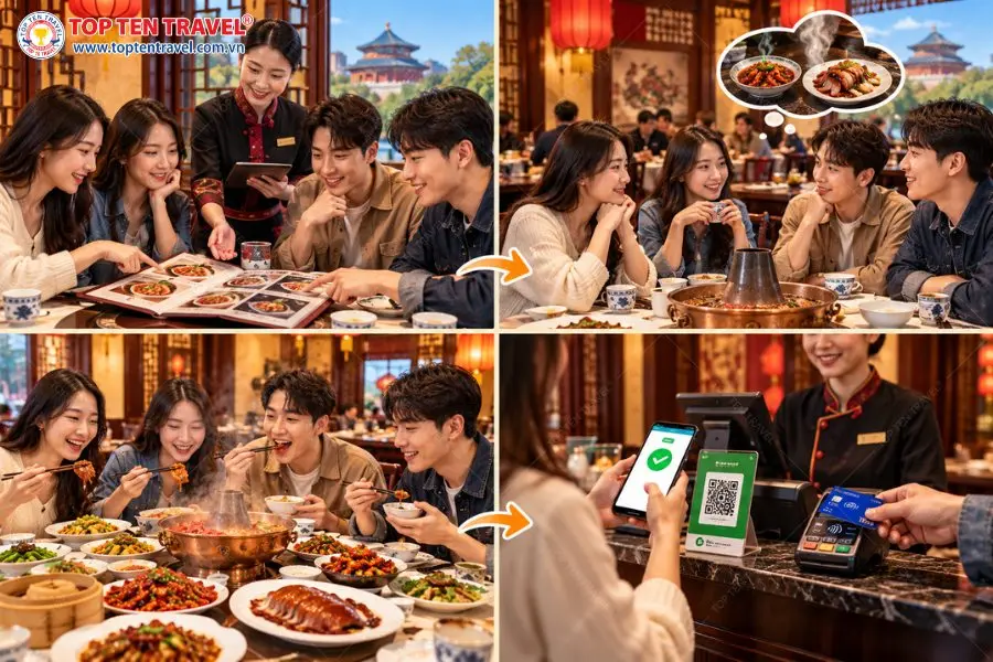 Từ gọi món, chờ món, thưởng thức đến thanh toán tại nhà hàng Bắc Kinh đều cần được tìm hiểu kỹ càng