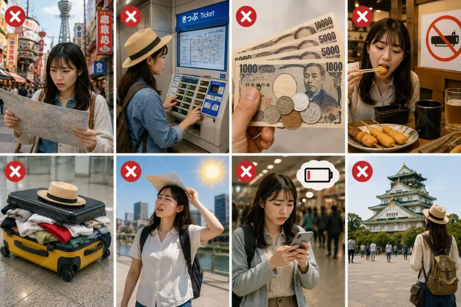 Những sai lầm phổ biến nhất mà nhiều người dễ mắc phải khi du lịch Osaka