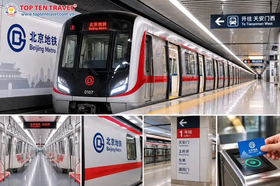 Tàu điện ngầm là một trong những phương tiện phổ biến và thuận tiện để du khách khám phá Bắc Kinh