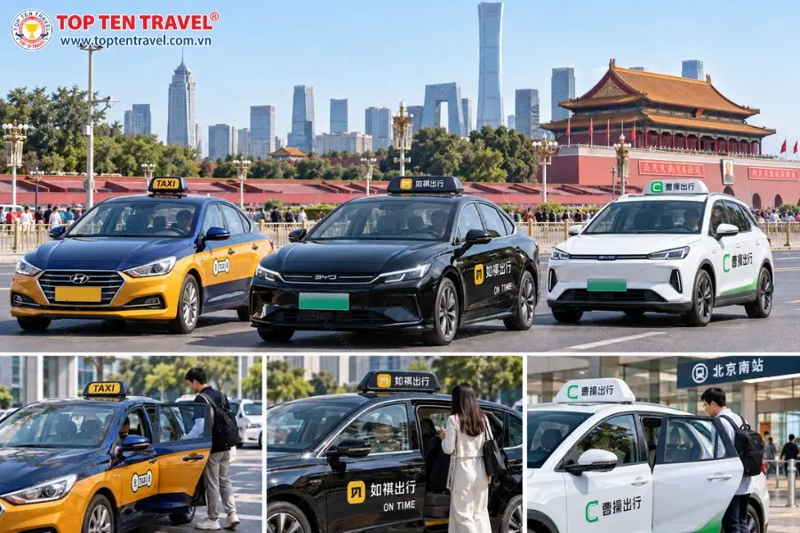 Taxi là lựa chọn thuận tiện khi di chuyển tại Bắc Kinh, đặc biệt khi đi theo nhóm hoặc mang theo nhiều hành lý
