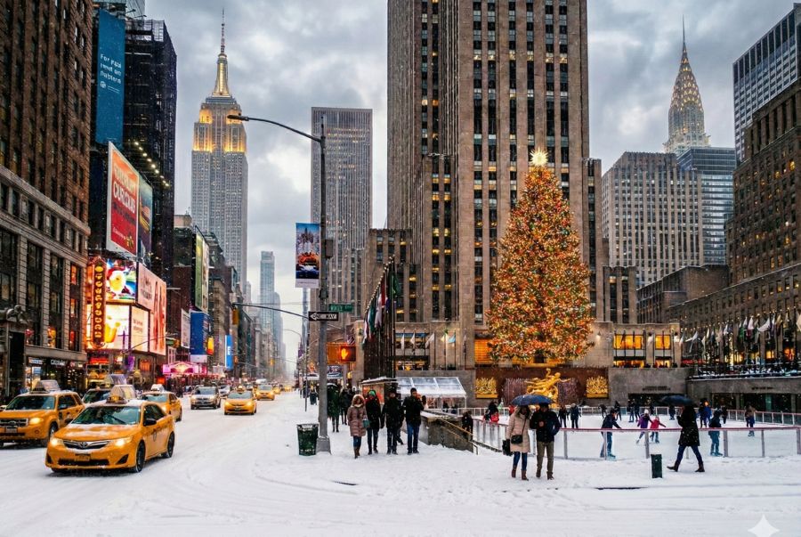Thành phố New York nhuốm màu lãng mạn mỗi khi mùa đông ghé thăm