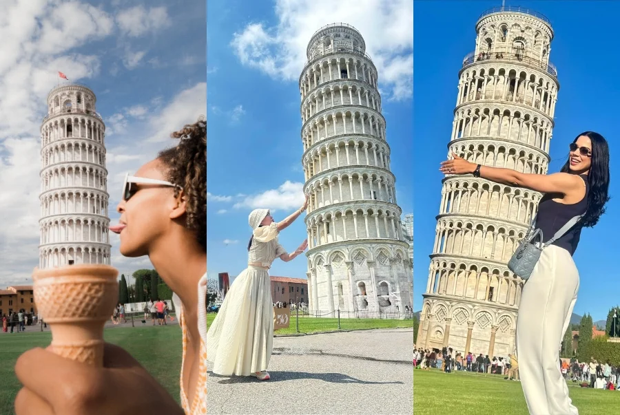 Các kiểu chụp độc đáo với tháp Pisa