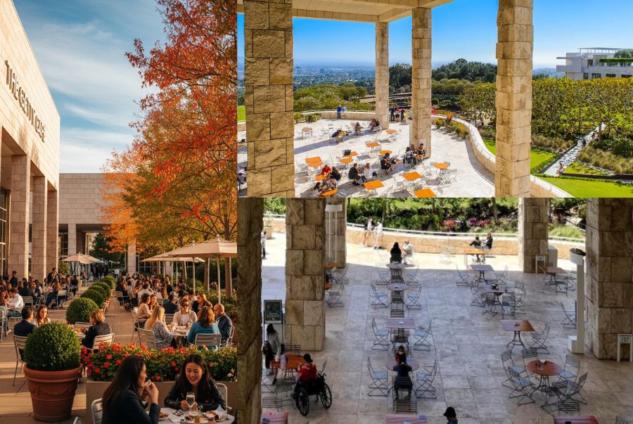 The Getty Café là khu vực thư giãn với cảnh đẹp thơ mộng được rất nhiều người yêu thích