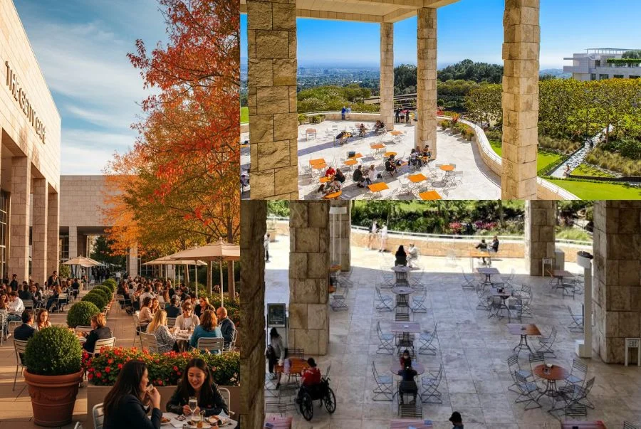 The Getty Café là khu vực thư giãn với cảnh đẹp thơ mộng được rất nhiều người yêu thích