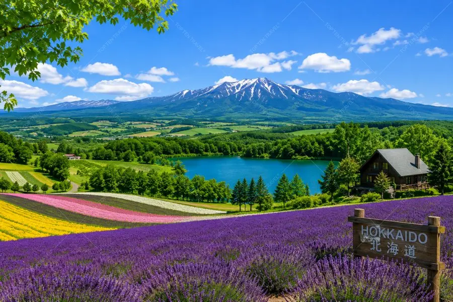 Khung cảnh mùa hè rực rỡ sác màu tại Hokkaido