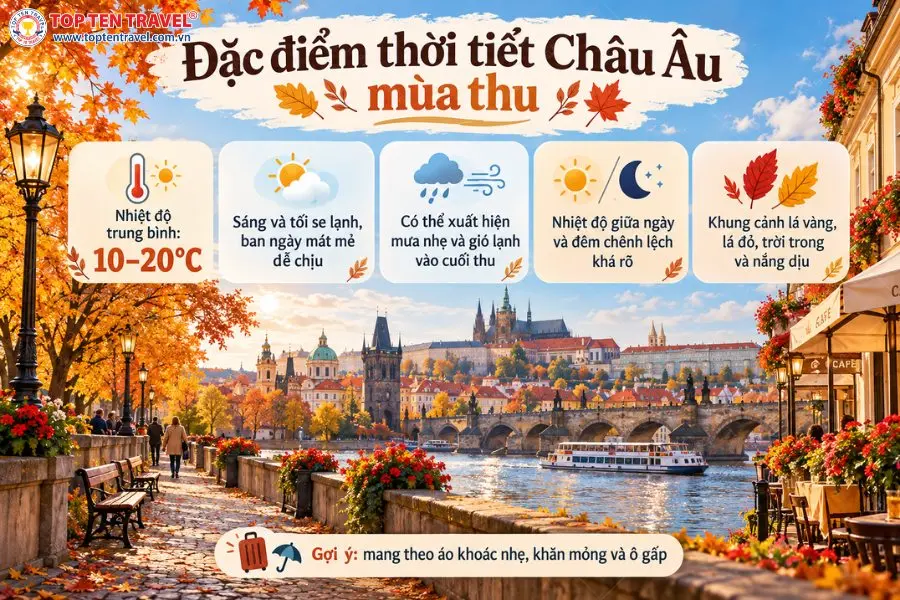 Đặc điểm thời tiết Châu Âu mùa thu và nhiệt độ phổ biến