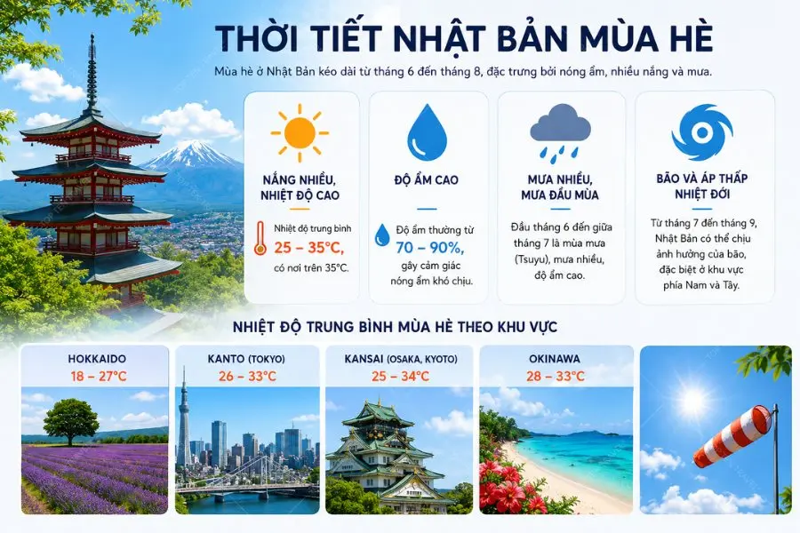 Đặc điểm thời tiết mùa hè thích hợp cho các hoạt động ngoài trời
