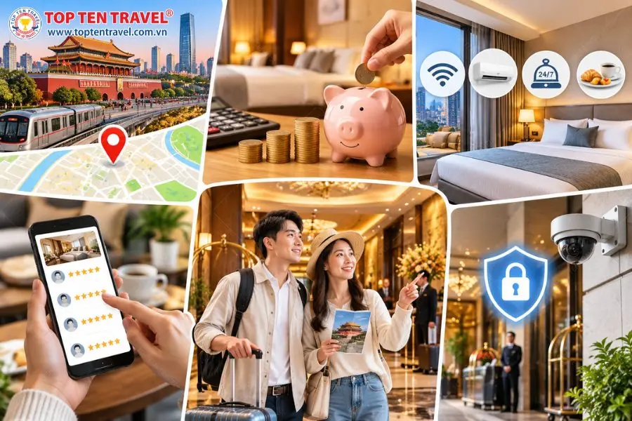 Các khách sạn tập trung dày đặc tại khu vực trung tâm Bắc Kinh, thuận tiện cho việc tham quan và di chuyển