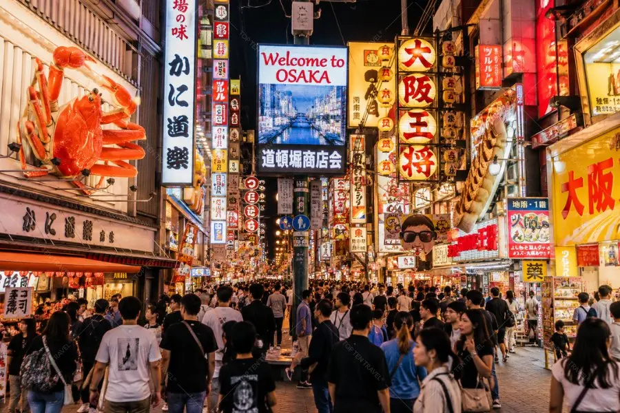 Dotonbori mang đến không gian mua sắm nhộn nhịp khiến du khách dễ dàng “lạc lối” hàng giờ liền