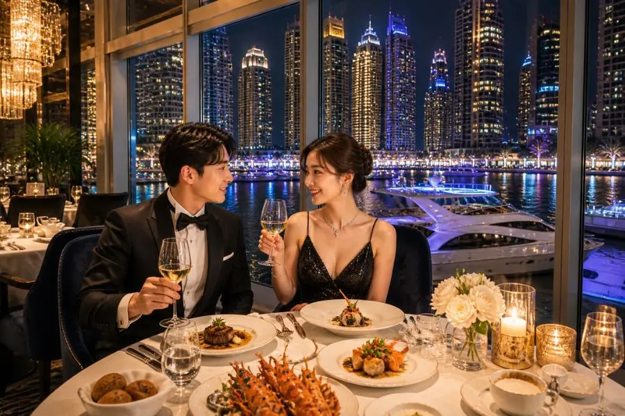 Dubai Marina là khu vực nổi tiếng với view nhìn thẳng ra bến du thuyền hiện đại