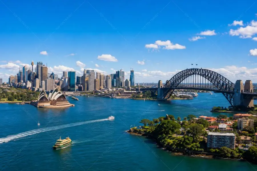 Toàn cảnh thành phố Sydney hiện đại bên bến cảng nổi tiếng nước Úc