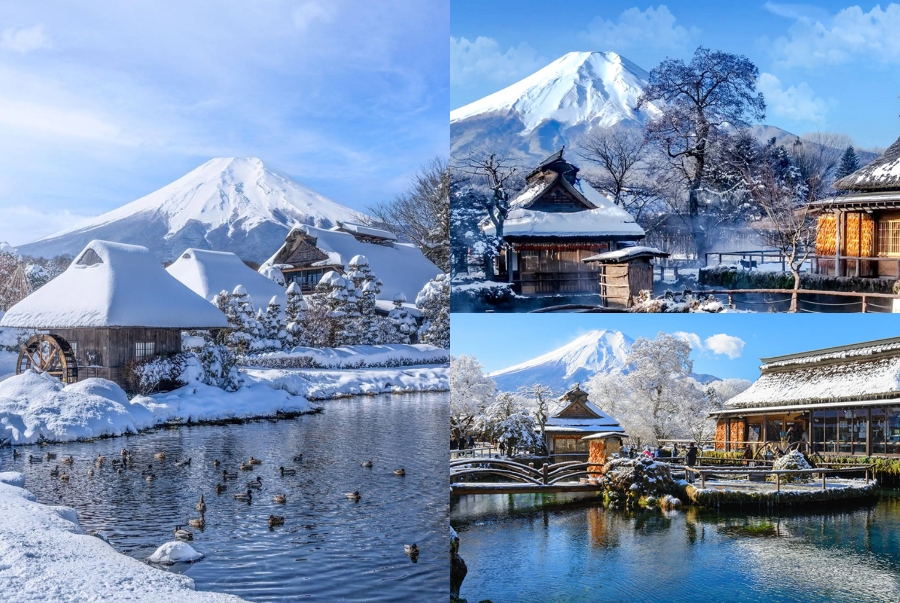 Oshino Hakkai là ngôi làng cổ nổi tiếng với những ao nước tinh khiết được hình thành từ tuyết tan của Núi Phú Sĩ
