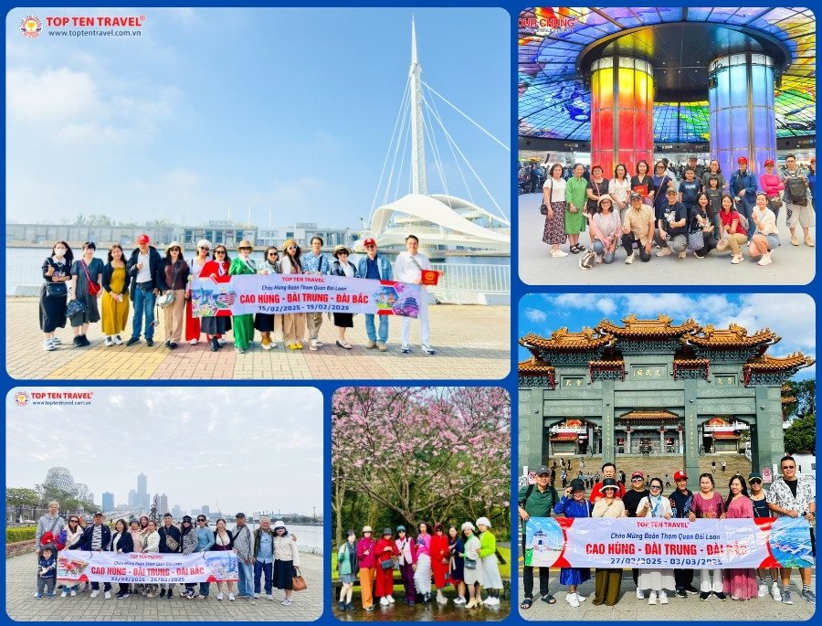 Đoàn Khách Top Ten Travel tham gia rất nhiều địa điểm du lịch nổi tiếng của Đài Loan