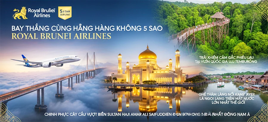 Khám phá Brunei với dịch vụ cao cấp, trải nghiệm độc đáo