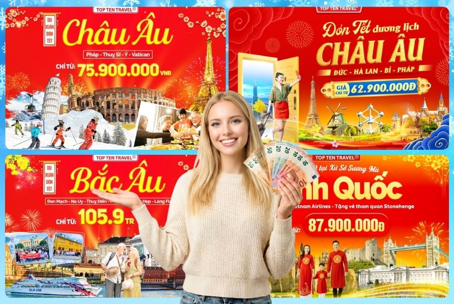 Các hành trình tour du lịch Châu Âu có các mức chi phí khác nhau tùy thuộc vào hành trình