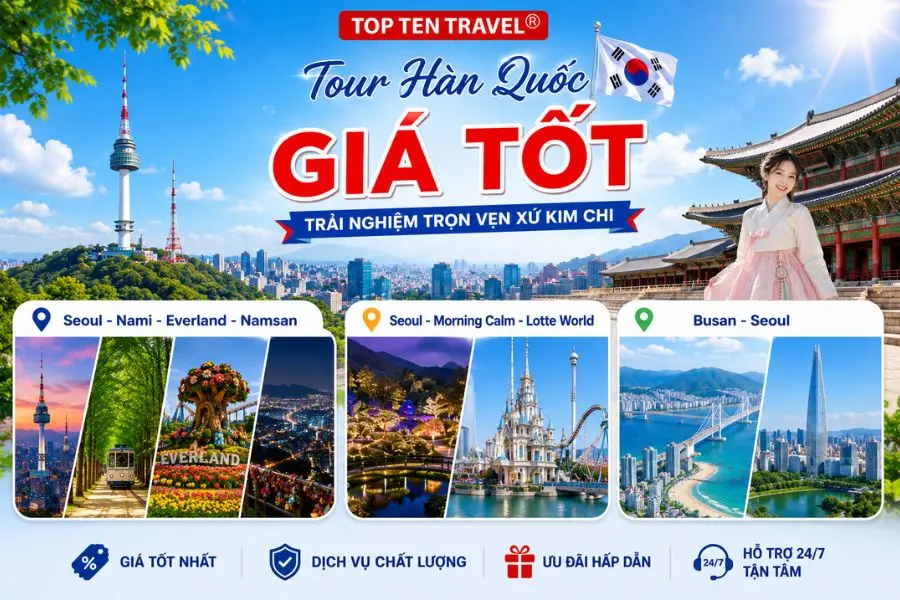 Top Ten Travel sở hữu vô số các hành trình tour Hàn Quốc mùa hè giá tốt