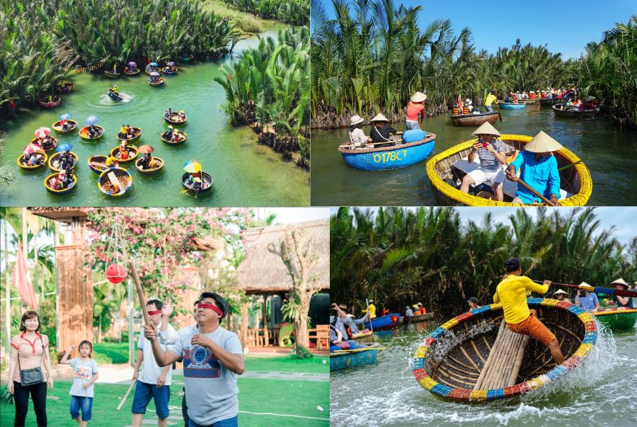 Trải nghiệm ngồi thuyền xem múa thúng tại Rừng Dừa Bảy Mẫu là một trong những điểm nhấn đặc sắc của tour