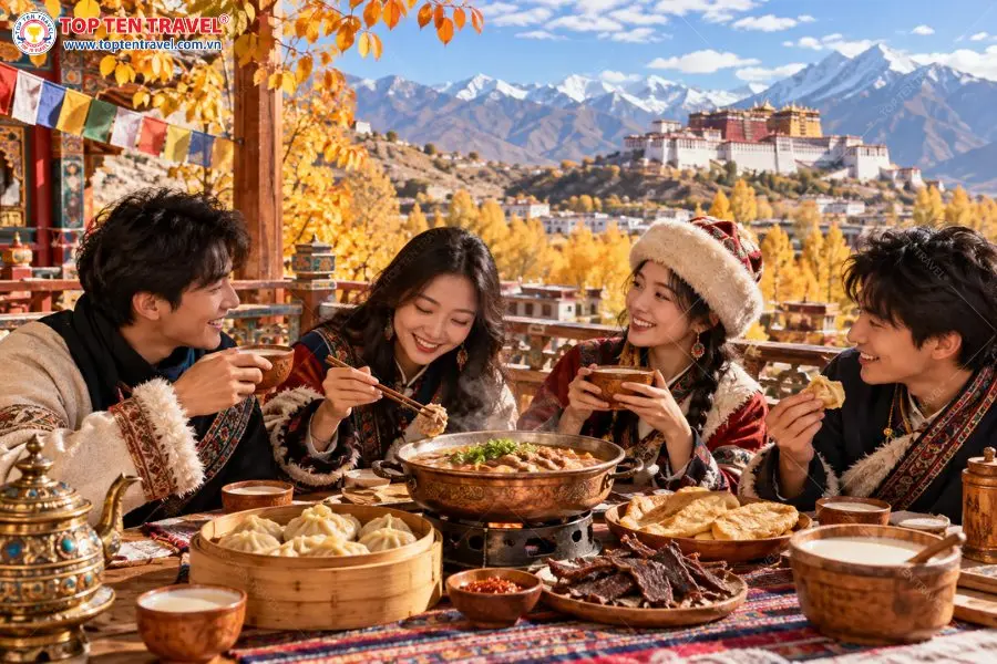 Trải nghiệm ẩm thực Tây Tạng giữa không gian mùa thu với nhiều món ăn truyền thống đặc sắc