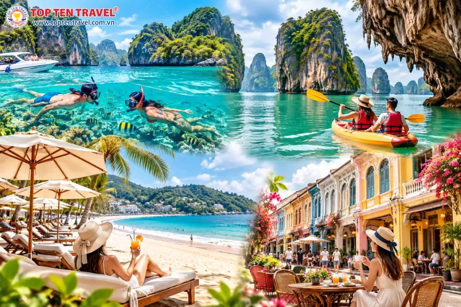 Phuket mang đến nhiều trải nghiệm đa dạng, từ khám phá biển đảo đến tìm hiểu văn hóa và kiến trúc phố cổ