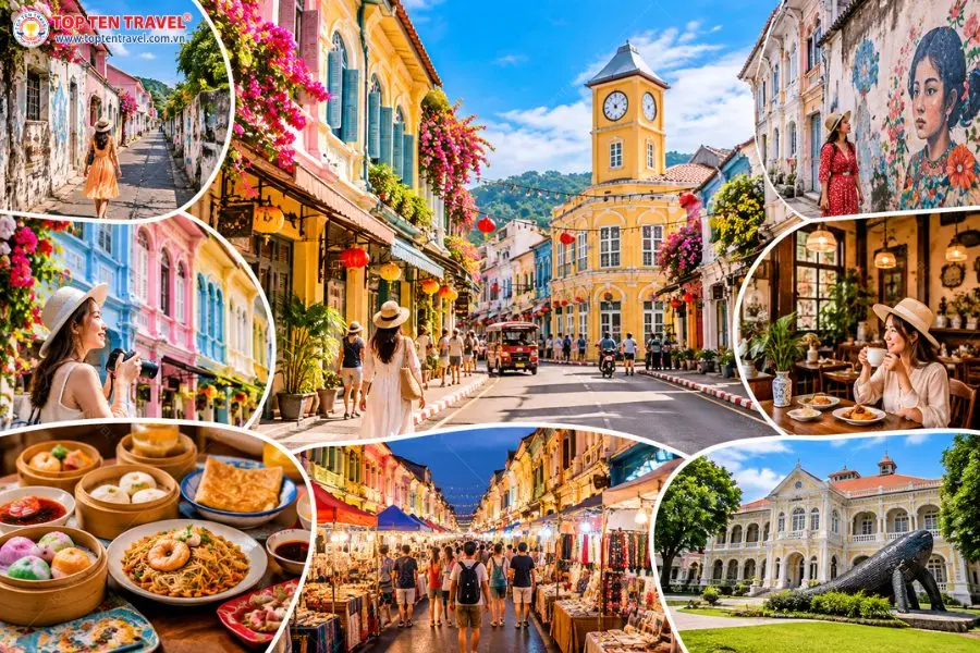 Các hoạt động check-in, thưởng thức ẩm thực, tham quan và mua sắm tại Phuket Old Town