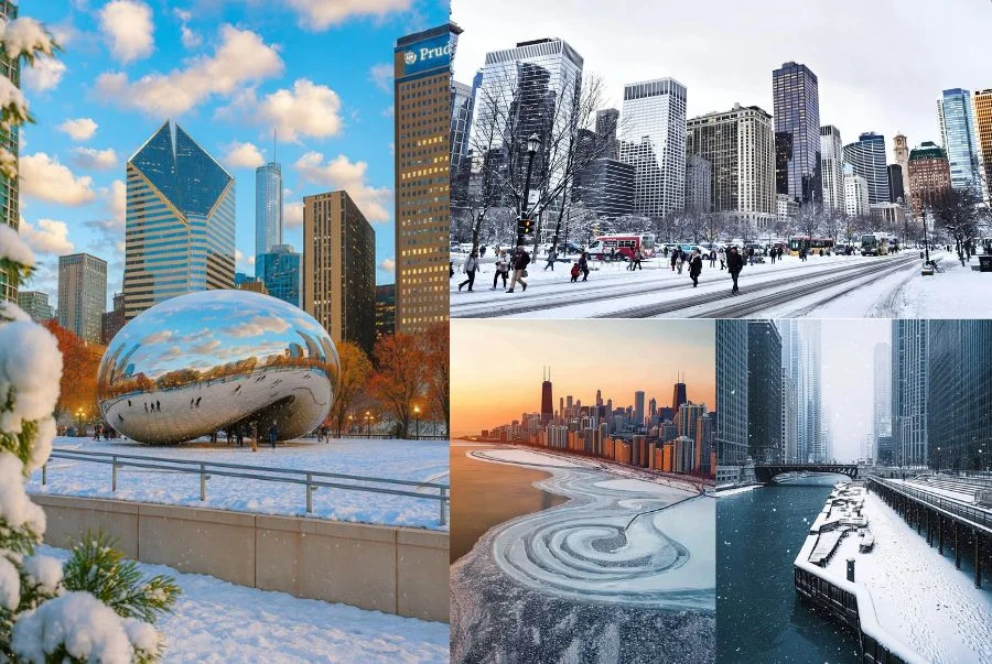 Chicago mùa đông sở hữu những cơn gió sắc lạnh hòa cùng màn tuyết trắng phủ lên mọi góc phố