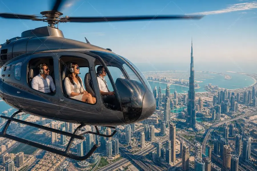 Trải nghiệm ngắm toàn cảnh Dubai từ trên cao với hoạt động bay trực thăng riêng
