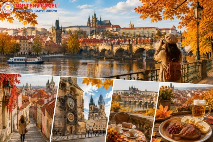 Lạc bước giữa Praha mùa thu, nơi từng con phố cổ, mái ngói đỏ và sắc lá vàng hòa quyện