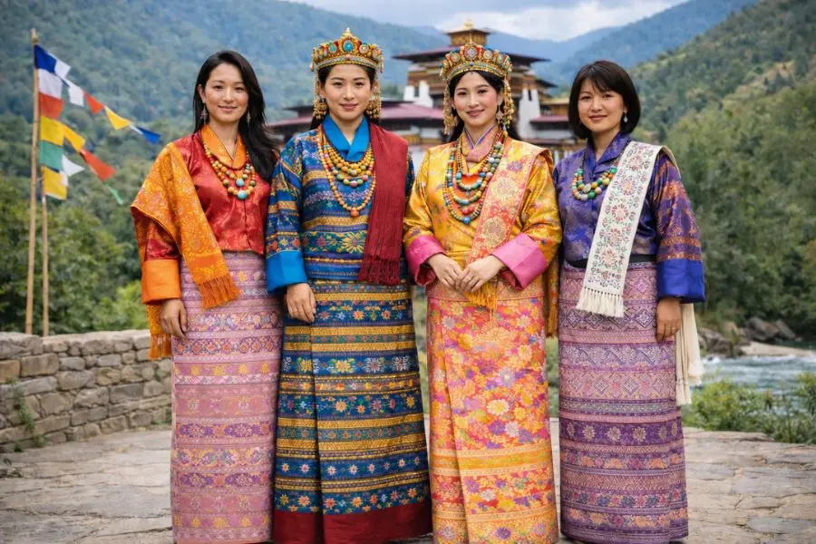 Kira là trang phục truyền thống dành cho phụ nữ Bhutan