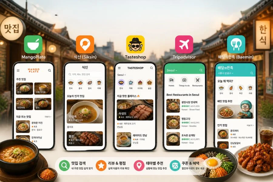 Thông qua các ứng dụng, du khách sẽ tìm kiếm được những nhà hàng ẩm thực nổi tiếng hàng đầu tại Hàn Quốc