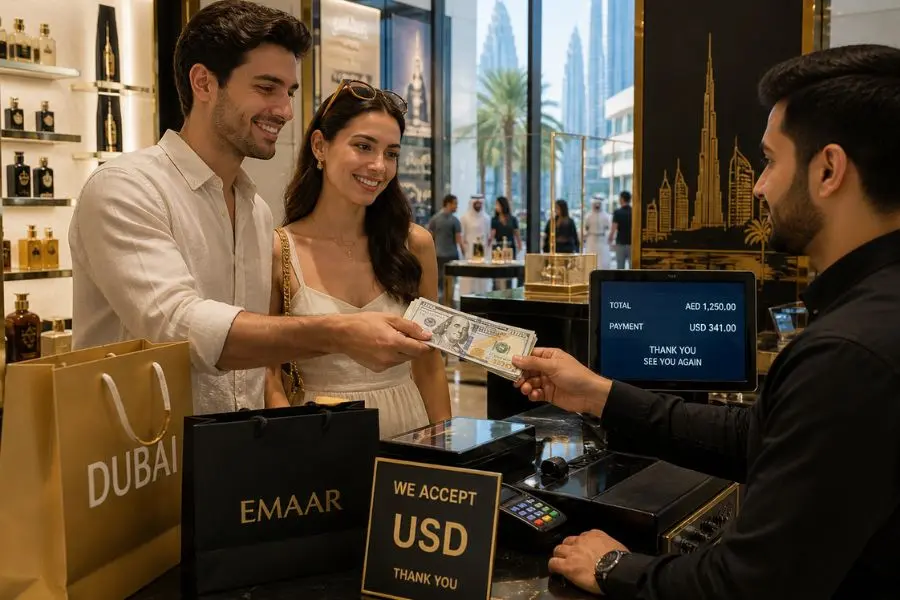 Du khách có thể thoải mái mua sắm và chi trả bằng USD tại Dubai
