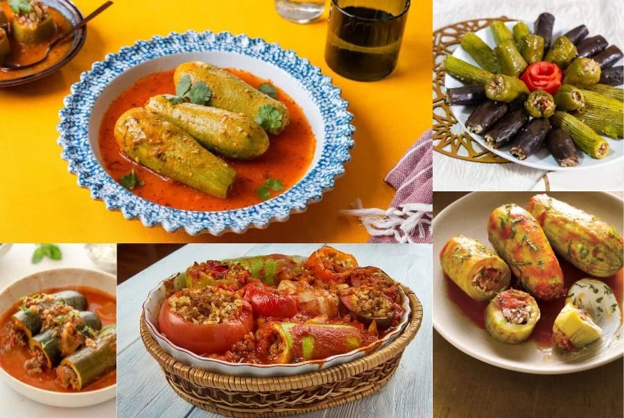 Mahshi là tên gọi chung cho các món rau củ nhồi gạo như cà tím, bí ngòi, lá nho...