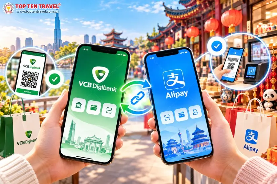 VCB Digibank và Alipay mang đến thêm lựa chọn thanh toán thuận tiện cho du khách Việt Nam khi đến Trung Quốc.
