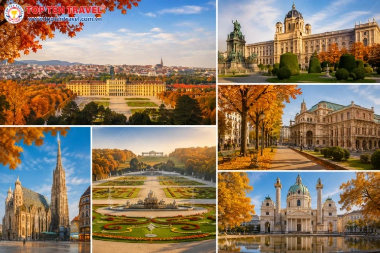 Vienna mùa thu quyến rũ với những cung điện tráng lệ, công trình cổ kính và hàng cây chuyển sắc