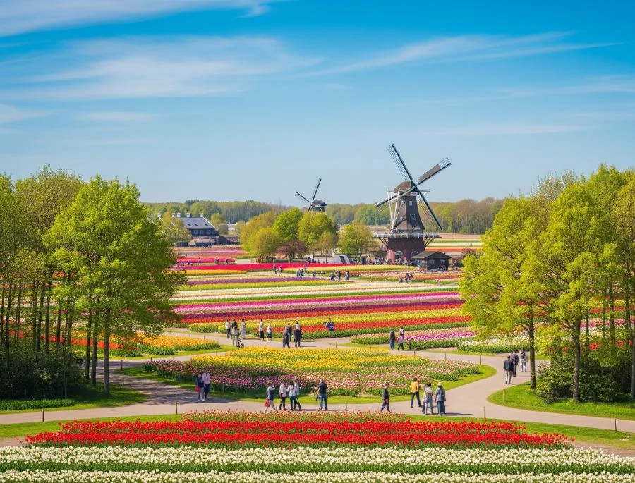 Trang trại hoa Tesselaar mỗi độ xuân về lại bừng sáng rực rỡ với hàng triệu bông tulip khoe sắc