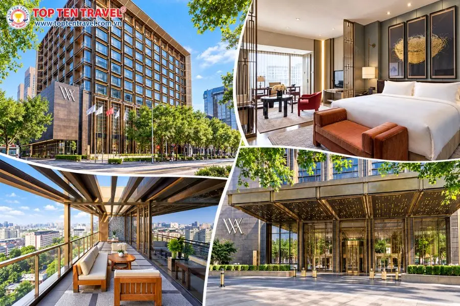 Waldorf Astoria Beijing nổi bật với kiến trúc hiện đại, không gian nghỉ dưỡng tinh tế và hệ thống tiện ích cao cấp