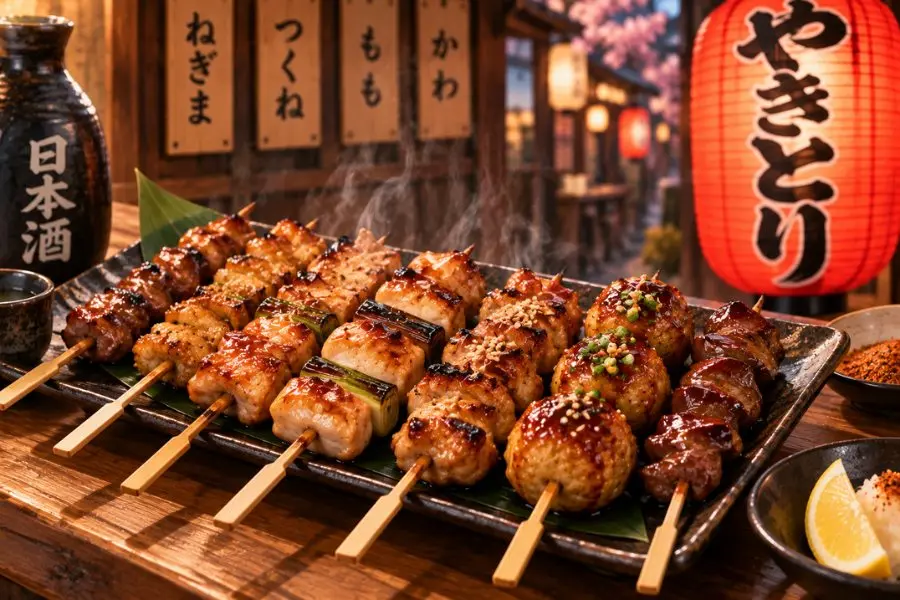 Yakitori là món ăn hấp dẫn với màu sắc đẹp, hương vị mềm ngọt, mọng nước
