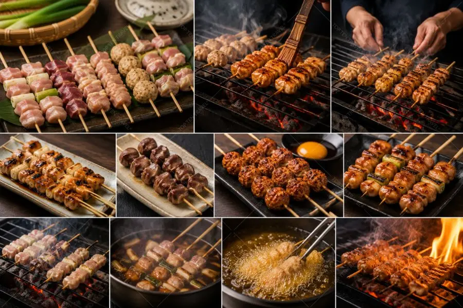 Yakitori là món xiên nướng quen thuộc trong những buổi tối mùa hè Nhật Bản
