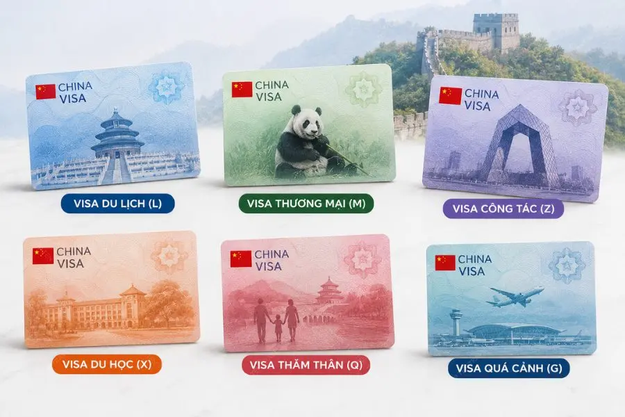 Các loại visa Trung Quốc phổ biến dành cho du khách khi đến với Trung Quốc