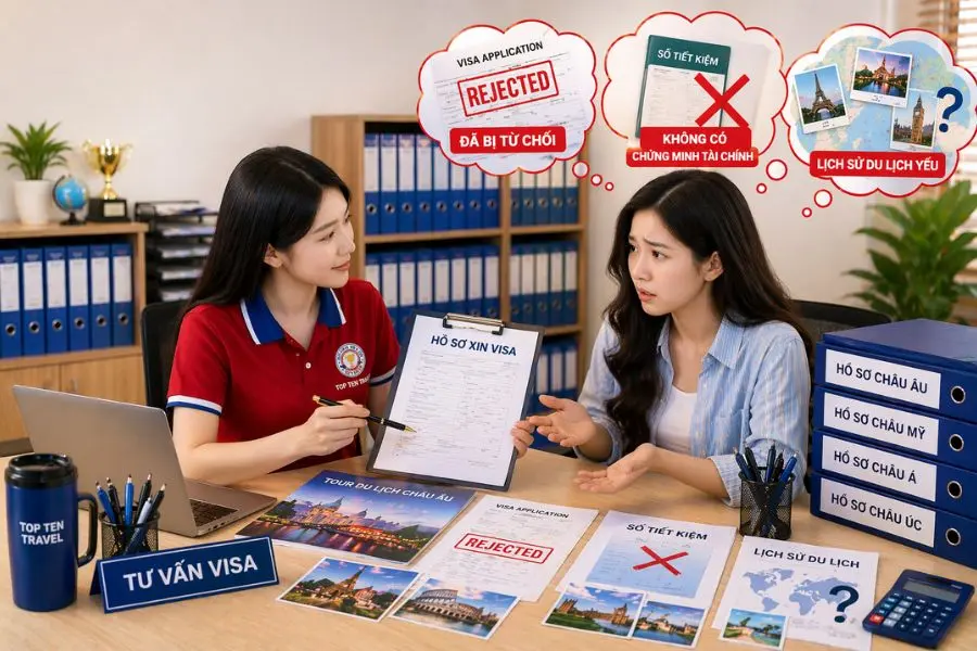 Top Ten Travel chuyên hỗ trợ, xử lý các bộ hồ sơ xin visa khó
