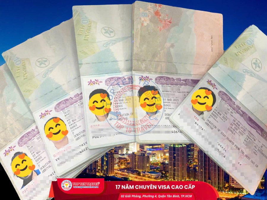 Những tấm visa Đài Loan của các vị khách nhà Top Ten Travel