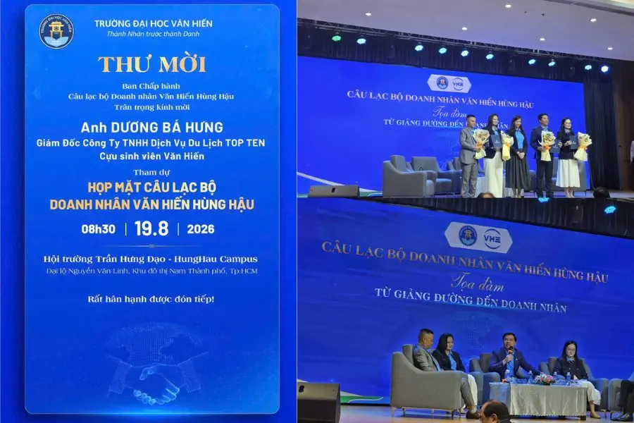 Buổi gặp mặt là dịp kết nối các thế hệ doanh nhân, cựu sinh viên và sinh viên Văn Hiến.