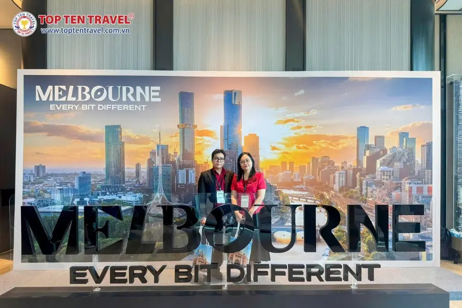 Đại diện Top Ten Travel checkin tại sự kiện Victoria Showcase Vietnam 2026