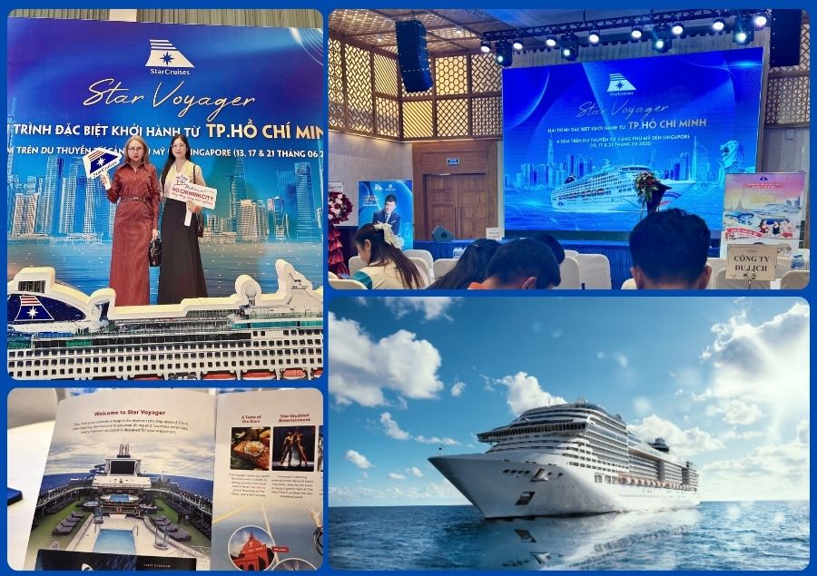 Buổi họp báo của Star Cruises công bố việc chính thức đưa du thuyền Star Voyager hoạt động tại Việt Nam và chọn Cảng Phú Mỹ làm cảng nhà cố định