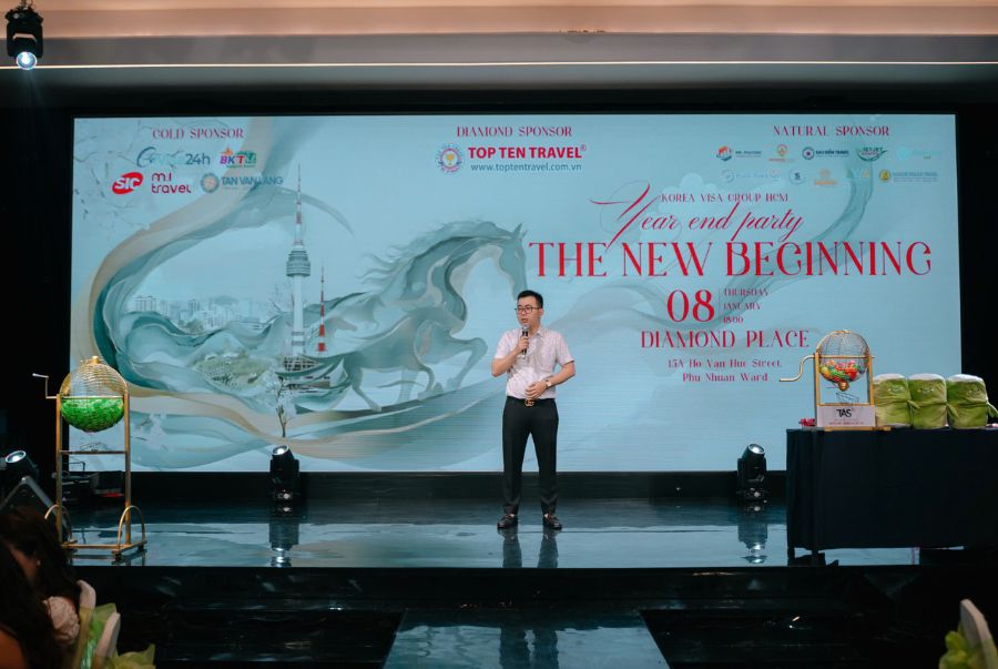  Ông Nguyễn Cảnh Linh – Trưởng phòng Kinh doanh Visa Top Ten Travel phát biểu khai mạc sự kiện