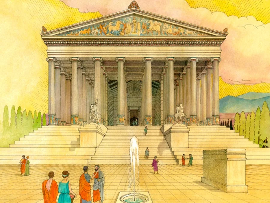 Đền Artemis được dành để tôn vinh nữ thần Artemis - vị thần săn bắn và bảo hộ cho thiếu nữ trong thần thoại Hy Lạp