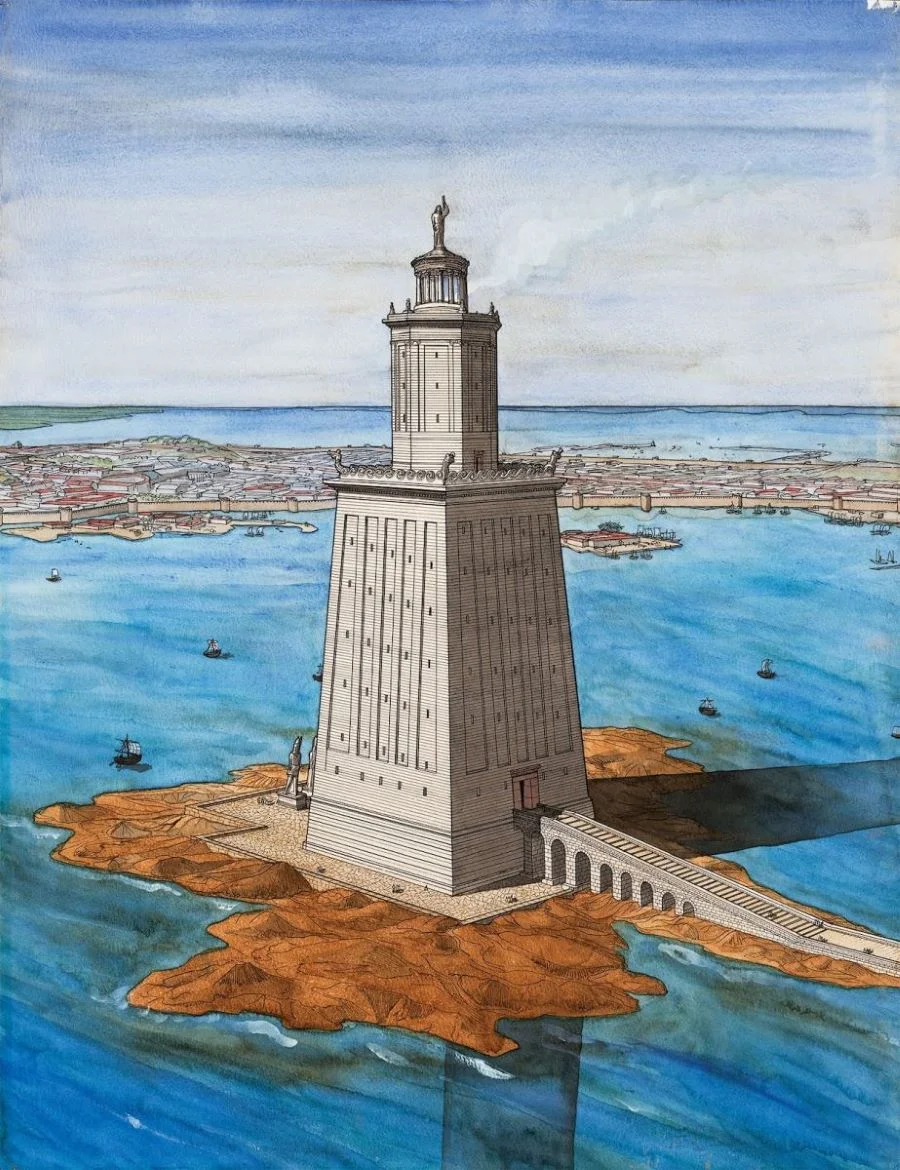 Hải đăng Alexandria từng nắm giữ danh hiệu là kiến trúc cao thứ hai thế giới (chỉ sau Đại kim tự tháp Giza) 
