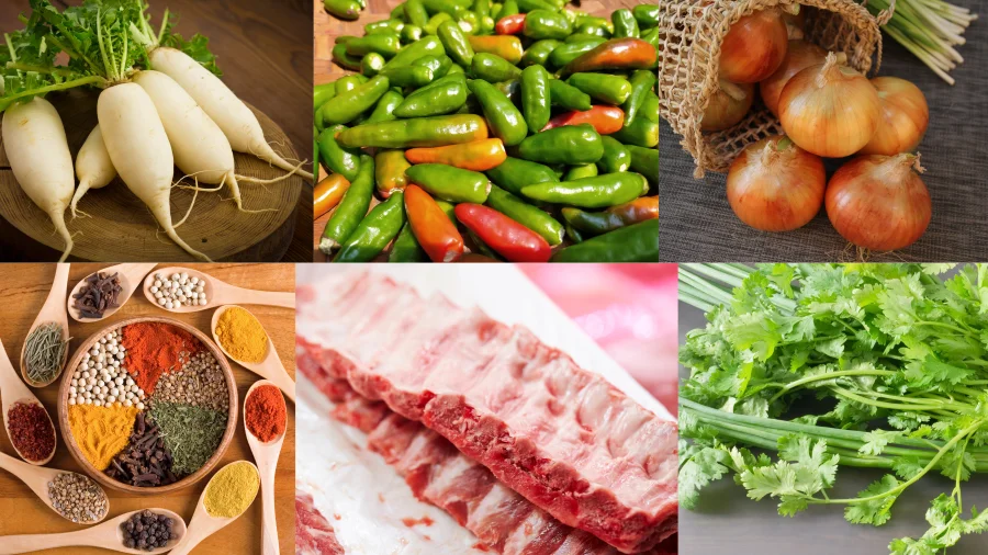 Các nguyên liệu món ăn phải tươi, mới tạo nên hương vị thơm ngon chuẩn vị thái Lan