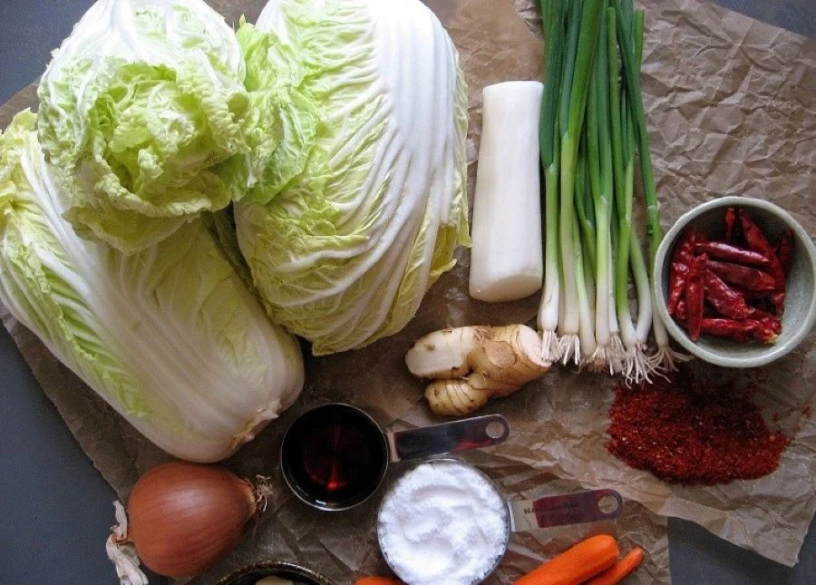 Các nguyên liệu chính trong món Kim chi quốc dân