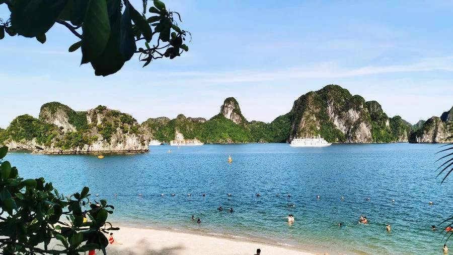Du lịch Hạ Long, du khách sẽ được đắm chìm trong làn nước biển trong xanh mát lành 