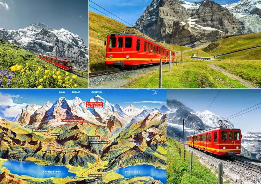 Jungfraujoch là chuyến tàu đặc biệt sẽ đưa bạn lên độ cao 3.454 mét để ngắm nhìn trọn vẹn vẻ đẹp của thị trấn